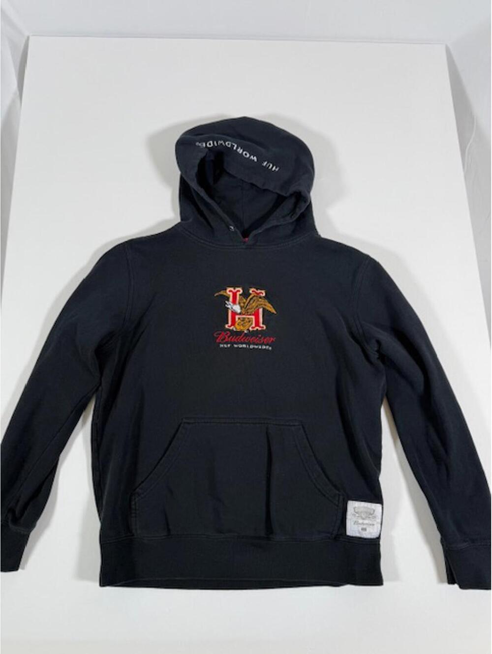 HUF x Budweiser Black Eagle Hoodie Embroidered Logo Size M